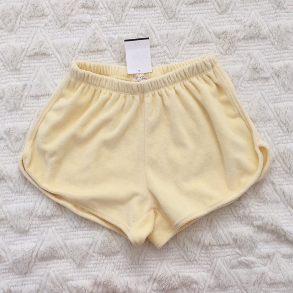 ISO Yellow Velvet Lisette Shorts Brandy Melville
